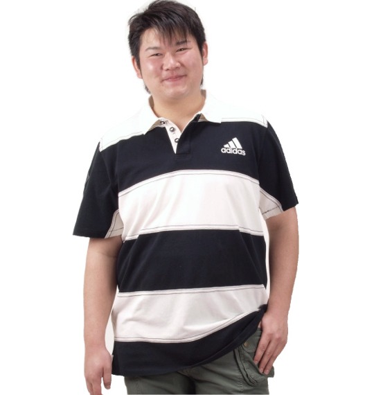 adidas ポロシャツ(半袖) ホワイト×ブラック
