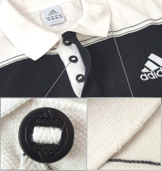 adidas ポロシャツ(半袖) ホワイト×ブラック