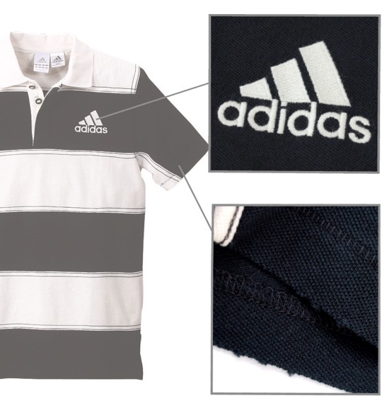 adidas ポロシャツ(半袖) ホワイト×ブラック