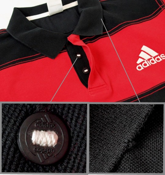 adidas ポロシャツ(半袖) レッド×ブラック