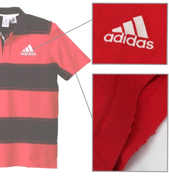 adidas ポロシャツ(半袖) レッド×ブラック