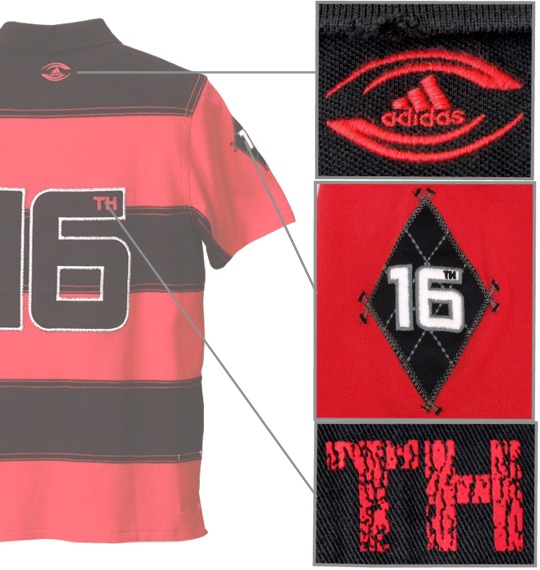 adidas ポロシャツ(半袖) レッド×ブラック
