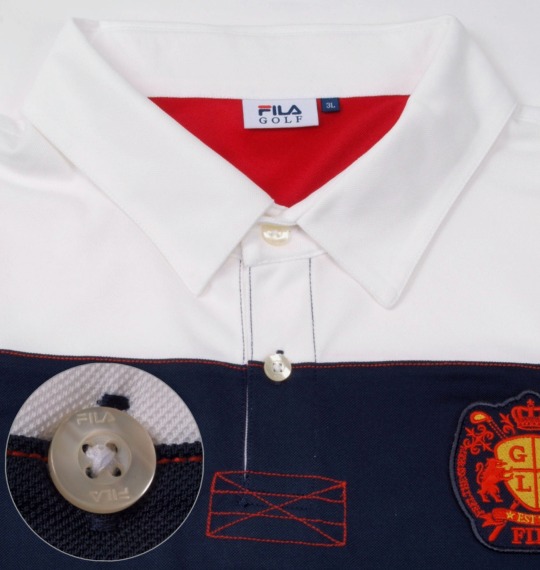 FILA GOLF ポロシャツ半袖 ネイビー×ホワイト