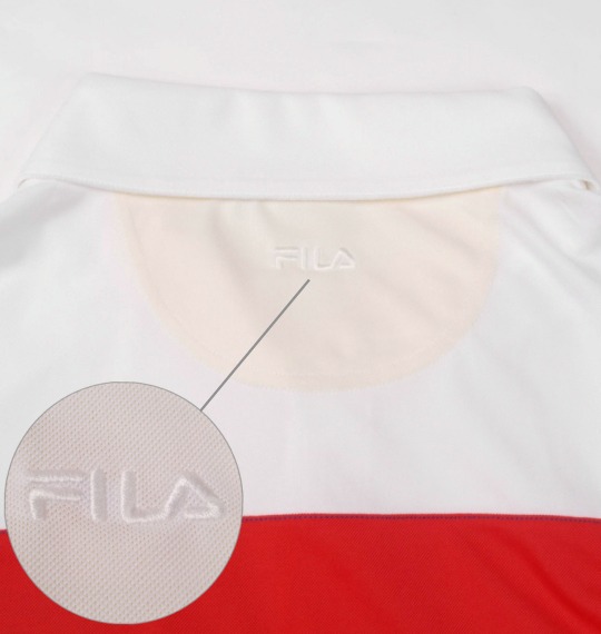 FILA GOLF ポロシャツ半袖 レッド×ホワイト