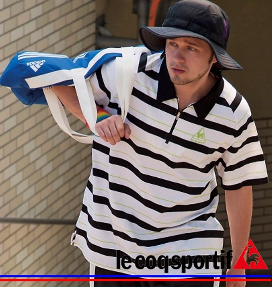 LE COQ SPORTIF ジップポロシャツ(半袖) ブラック