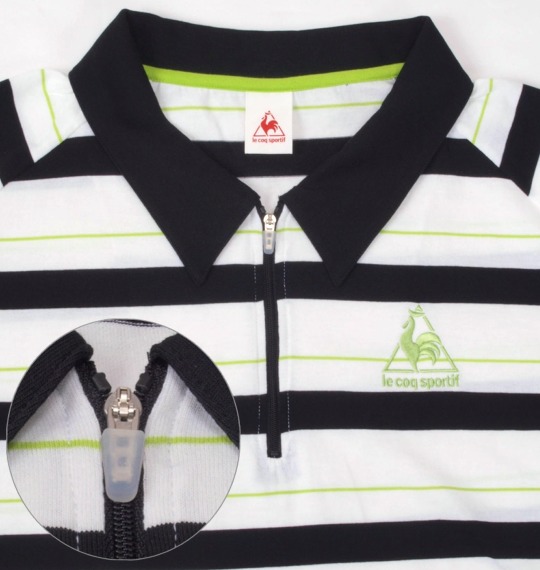 LE COQ SPORTIF ジップポロシャツ(半袖) ブラック