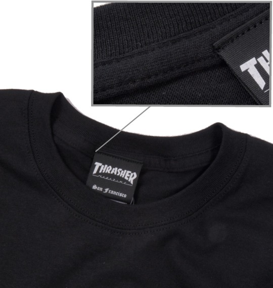 THRASHER Tシャツ(半袖) ブラック×グリーン