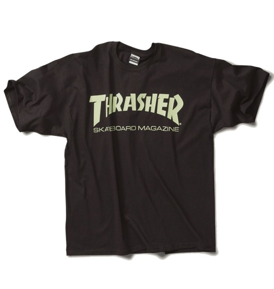 THRASHER Tシャツ(半袖) ブラック×グリーン