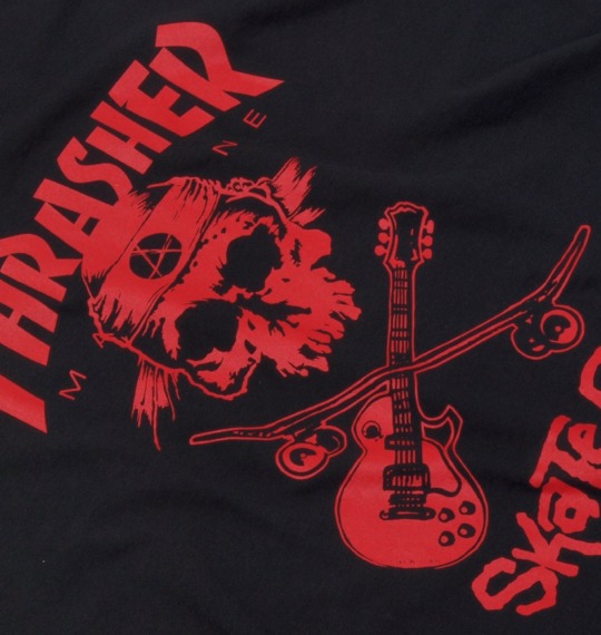THRASHER Tシャツ(半袖) ブラック×レッド
