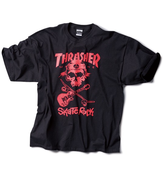 THRASHER Tシャツ(半袖) ブラック×レッド