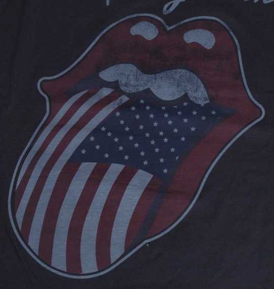 ROLLING STONES ラグランTシャツ(長袖) ブラック×チャコール