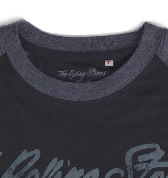 ROLLING STONES ラグランTシャツ(長袖) ブラック×チャコール