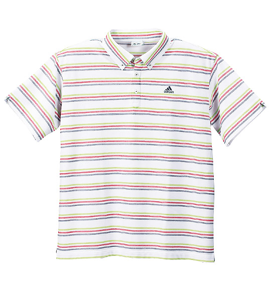 adidas golf マルチボーダーB.D半袖ポロシャツ ホワイト