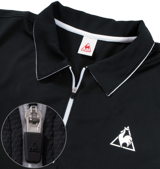 LE COQ SPORTIF ジップシャツ(半袖) ブラック