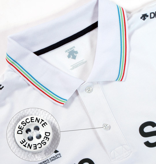 DESCENTE タフポロシャツ半袖 ホワイト