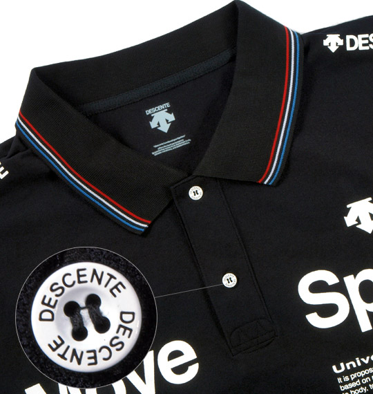 DESCENTE タフポロシャツ半袖 ブラック