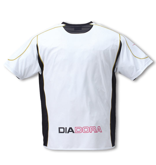 DIADORA プラクティスシャツ(半袖) ホワイト×ネイビー