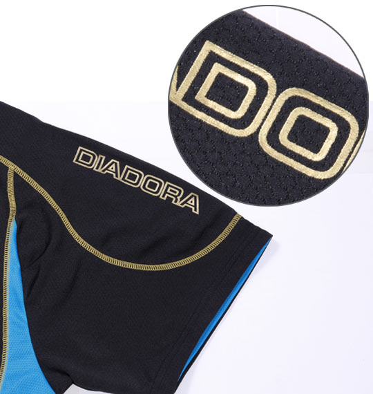 DIADORA プラクティスシャツ(半袖) ブラック×ターコイズ