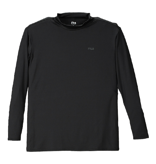 FILA GOLF ベア鹿の子半袖シャツ+ハイネック長袖Tシャツ ブラック×ブラック