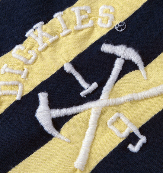 DICKIES ボーダーラガーポロシャツ(半袖) イエロー×ネイビー