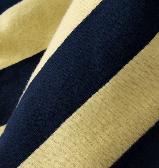 DICKIES ボーダーラガーポロシャツ(半袖) イエロー×ネイビー