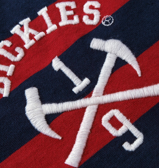 DICKIES ボーダーラガーポロシャツ(半袖) レッド×ネイビー