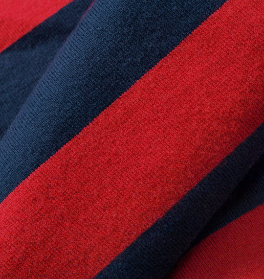 DICKIES ボーダーラガーポロシャツ(半袖) レッド×ネイビー