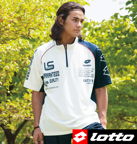 lotto ジップTシャツ(半袖) ホワイト