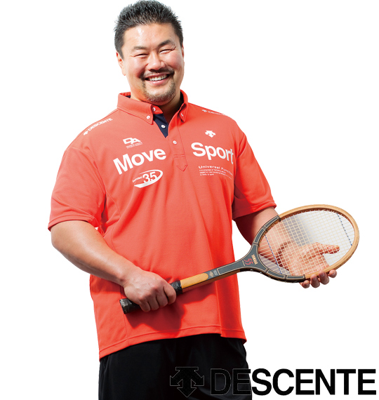 DESCENTE B.D半袖ポロシャツ ブライトレッド