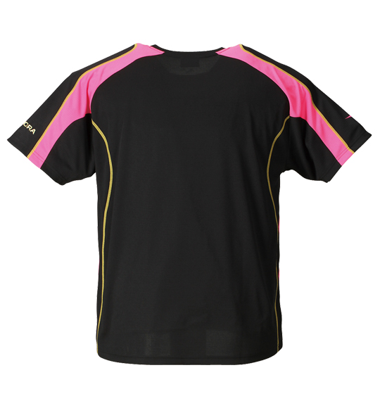 DIADORA 半袖プラクティスシャツ ブラック×ピンク
