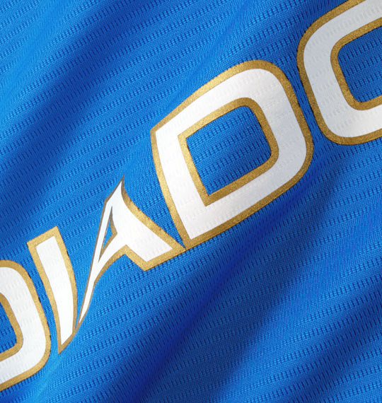 DIADORA 半袖プラクティスシャツ ターコイズ×ブラック