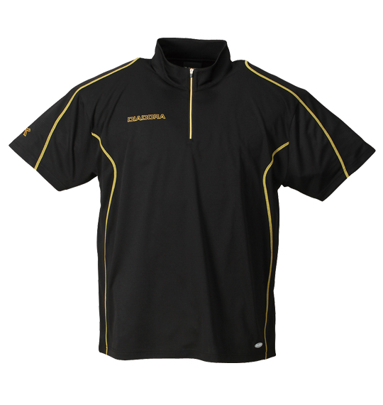DIADORA ハーフジップ半袖プラクティスシャツ ブラック