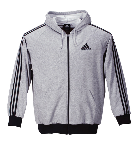 adidas フルジップパーカー モクグレー