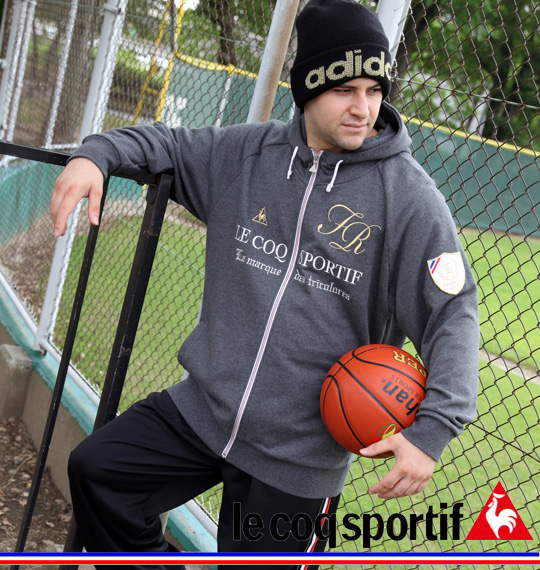 LE COQ SPORTIF パーカースウェットジャケット チャコール杢