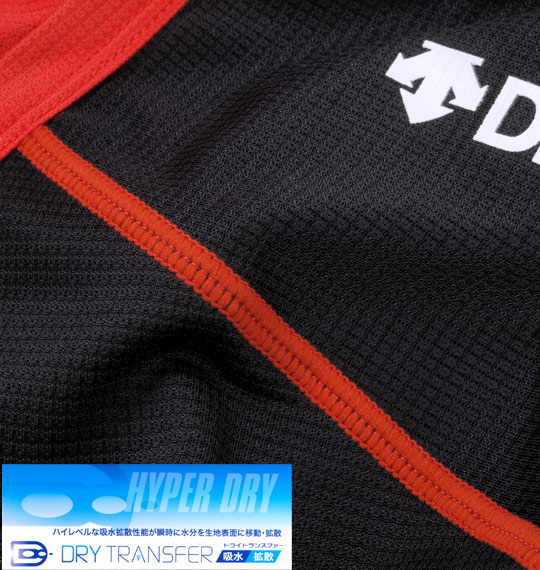 DESCENTE ドライトランスファー長袖Tシャツ ブラック