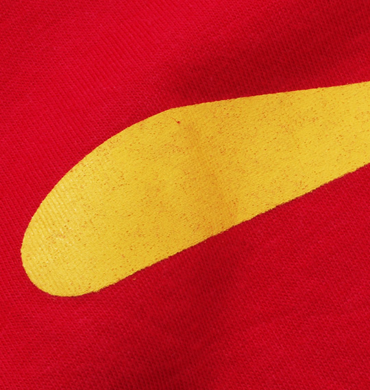 GACHAPIN×MUKKU フェイクレイヤード長袖Tシャツ レッド×ブラック