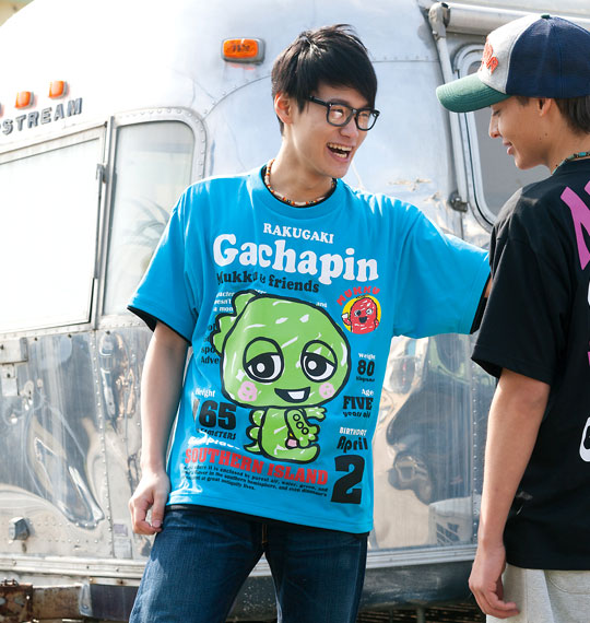 GACHAPIN×MUKKU 半袖Tシャツ ターコイズ