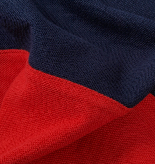 DICKIES 配色切替半袖ポロシャツ ネイビー×レッド