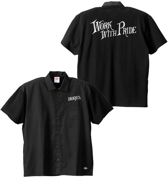 DICKIES フルオープン半袖ポロシャツ ブラック