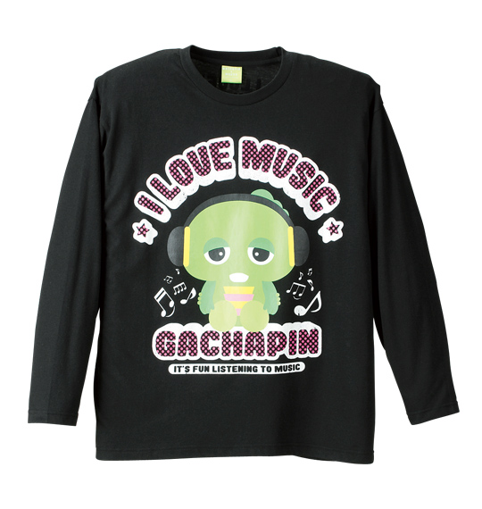 GACHAPIN×MUKKU 長袖Tシャツ ブラック
