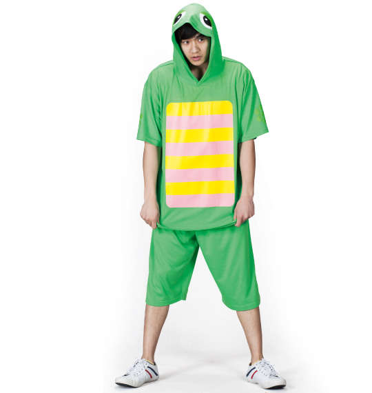 GACHAPIN×MUKKU 半袖Tパーカー+ハーフパンツ グリーン