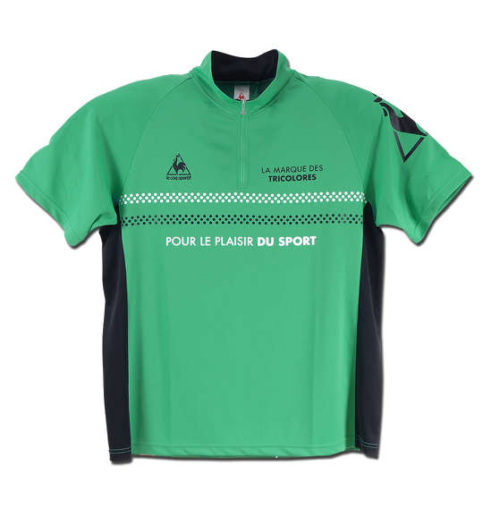 LE COQ SPORTIF ハーフジップ半袖シャツ グリーン