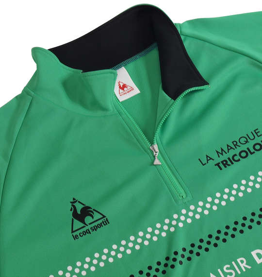 LE COQ SPORTIF ハーフジップ半袖シャツ グリーン