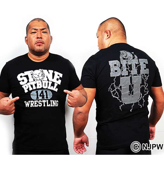 新日本プロレス 石井選手レスリングピットブル半袖Tシャツ ブラック