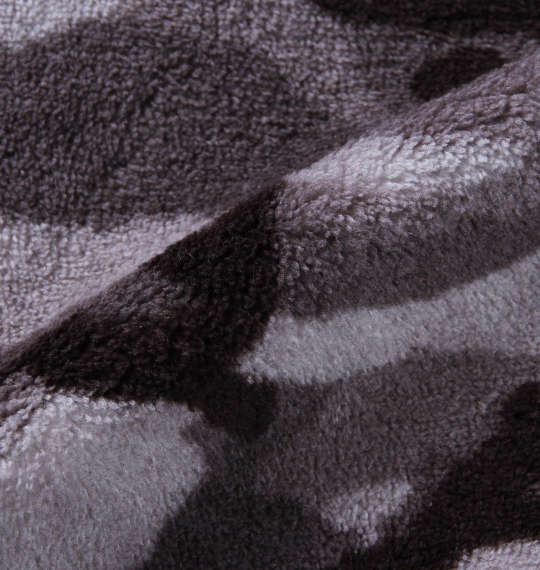 GACHAPIN×MUKKU ボアフルジップパーカー グレー系カモフラ柄