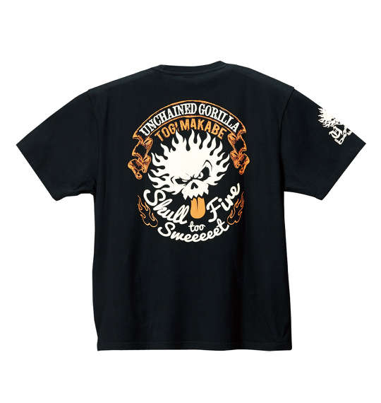 新日本プロレス 真壁選手SKULL FIRE too Sweet半袖Tシャツ ブラック
