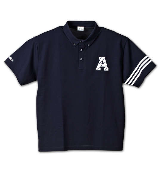 adidas golf エンブレム半袖ポロシャツ ネイビー