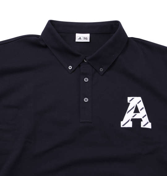 adidas golf エンブレム半袖ポロシャツ ネイビー
