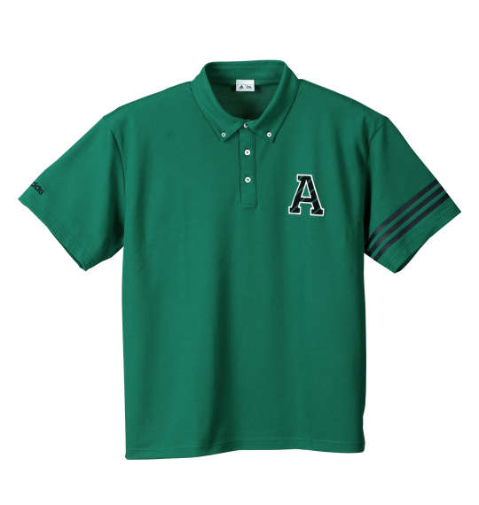 adidas golf エンブレム半袖ポロシャツ グリーン