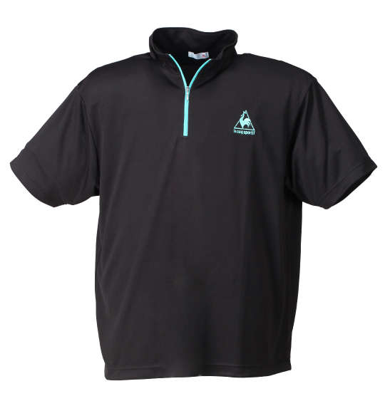 LE COQ SPORTIF ハーフジップ半袖シャツ ブラック